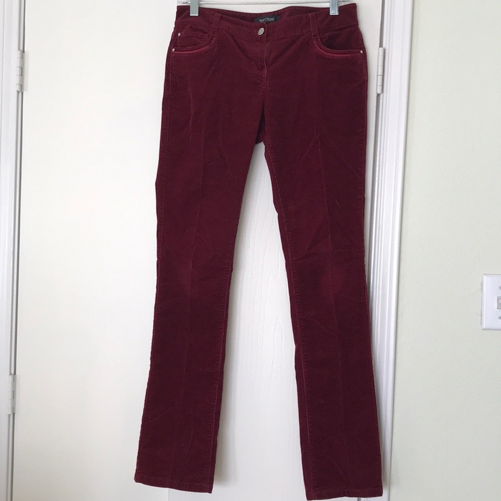 White House Black Market cords slim. burgundy Sz 2
